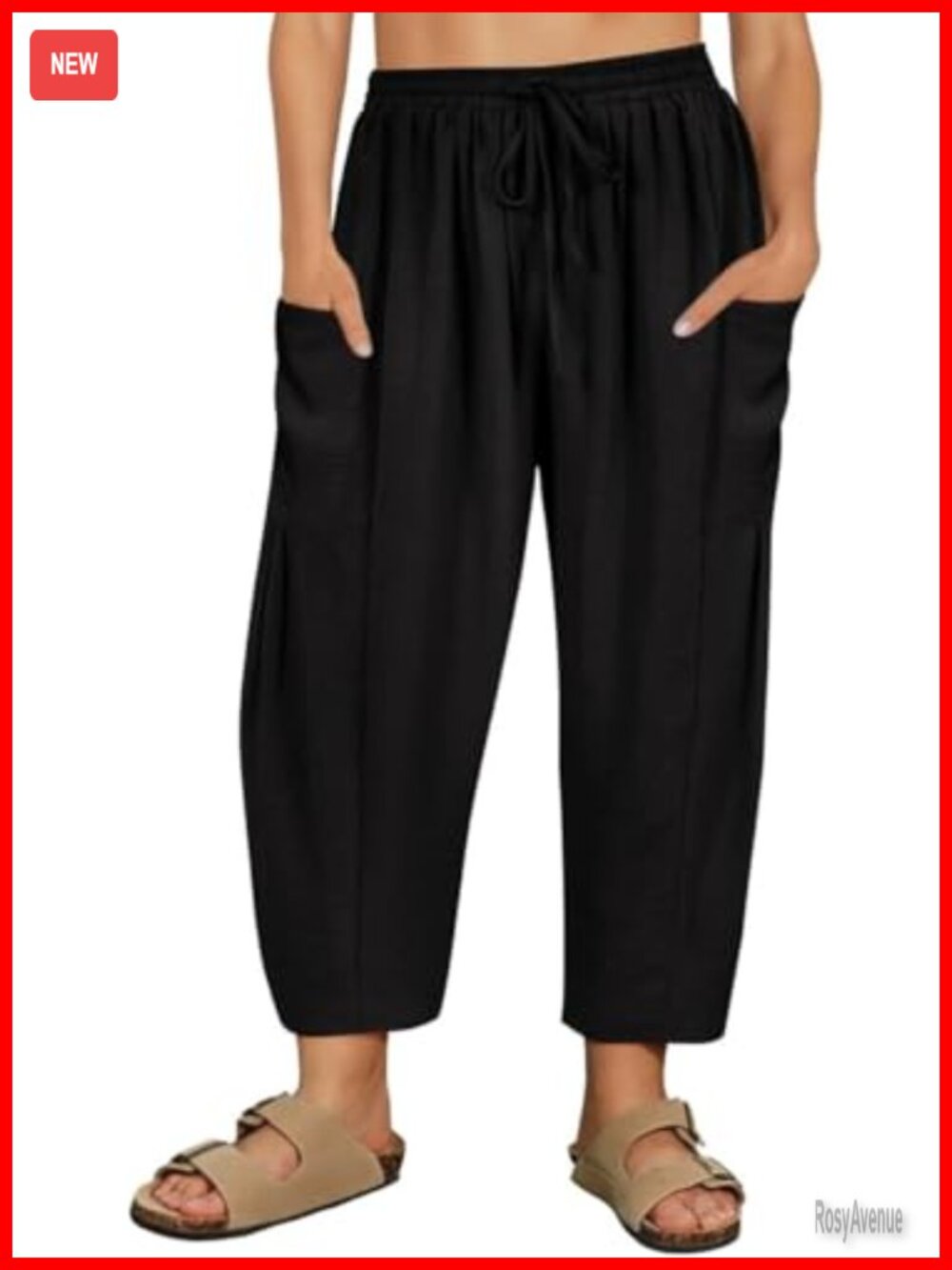 Plus Size Wide Leg Harem Palazzo Pants Drawstring Ankle Lantern Beach Vacation